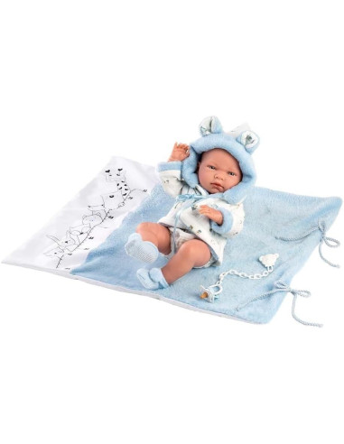Reborn Nico in Vinile 40cm c/ fasciatoio Azzurro