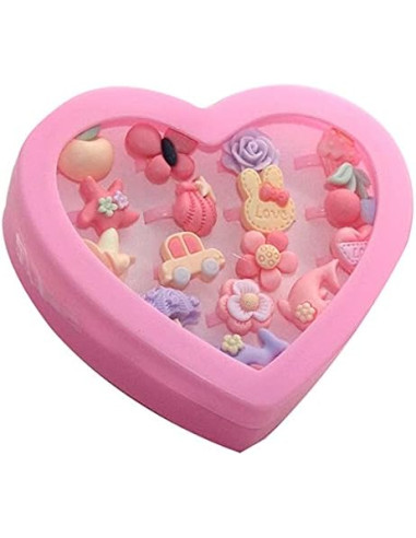 Cofanetto Cuore con 16 anelli