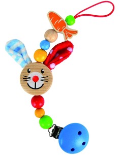 PORTACIUCCIO CON CONIGLIO E CAROTA IN LEGNO 2