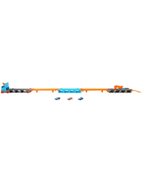 Hot Wheels 2in1 Camion Trasportatore e Pista con 3 Macchinine