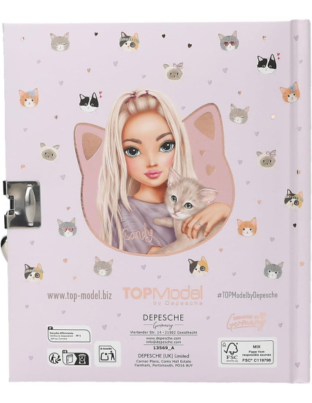 TOPModel Diario segreto con lucchetto gatto KITTY 