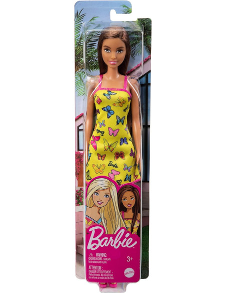Barbie Trendy - Castana abito giallo