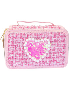 Girabrilla Astuccio Tweed 3 livelli Pink 2