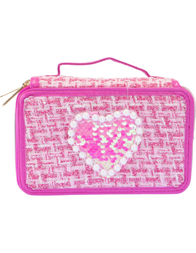 Girabrilla Astuccio Tweed 3 livelli Magenta