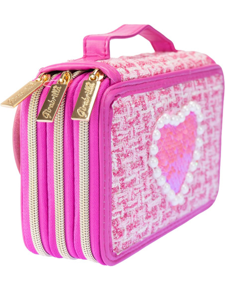 Girabrilla Astuccio Tweed 3 livelli Magenta