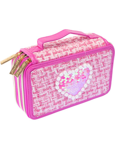 Girabrilla Astuccio Tweed 3 livelli Magenta