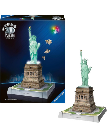 Puzzle 3D Iconics Statua della Libertà LED