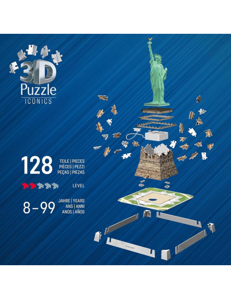 Puzzle 3D Iconics Statua della Libertà LED