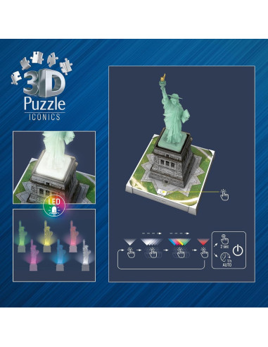 Puzzle 3D Iconics Statua della Libertà LED