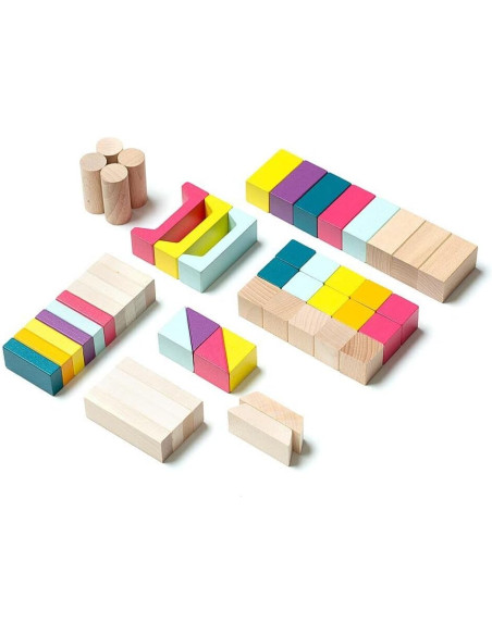 Cubika Secchio Medio Blocchi Legno 50 pz