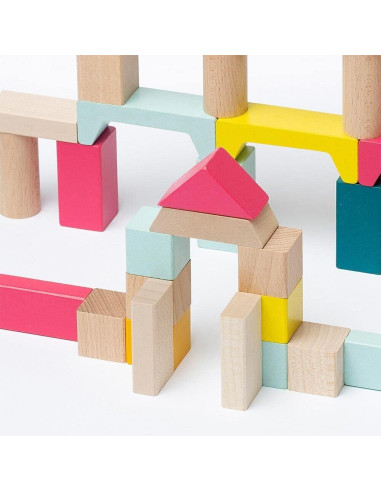 Cubika Secchio Medio Blocchi Legno 50 pz