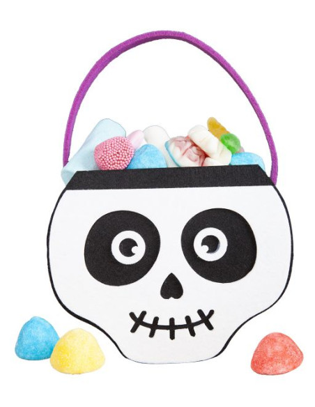 Rubie's - Borsetta Teschio in Feltro Porta Caramelle