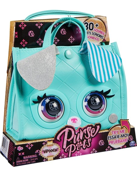 Purse Pets Borsetta in Versione Tote Perfect Cagnolino Azzurra