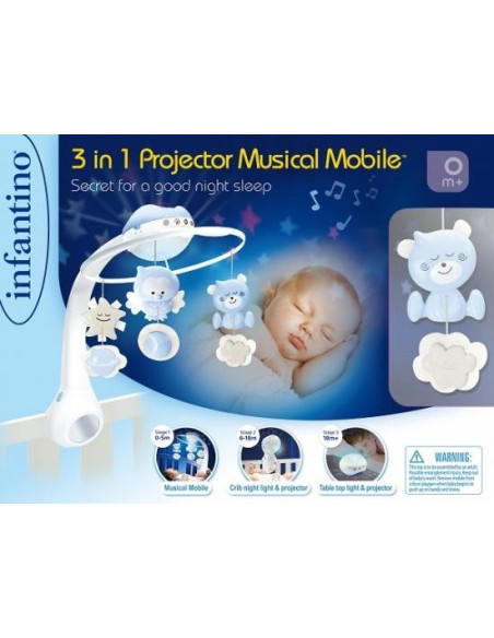 Giostrina 3 in 1 Projector Musical Mobile Blu