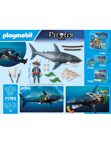 Playmobil - Pirata e squalo gigante