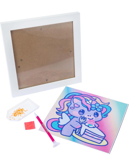 Diamantiny Kawaii Unicorn Quadretto con torta
