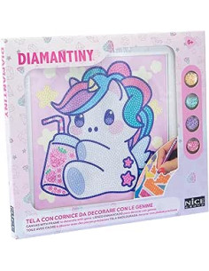 Diamantiny Kawaii Unicorn Quadretto con bevanda