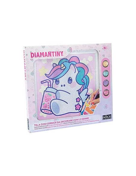Diamantiny Kawaii Unicorn Quadretto con bevanda