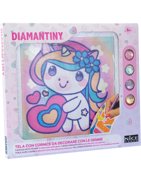 Diamantiny Kawaii Unicorn Quadretto con Cuore