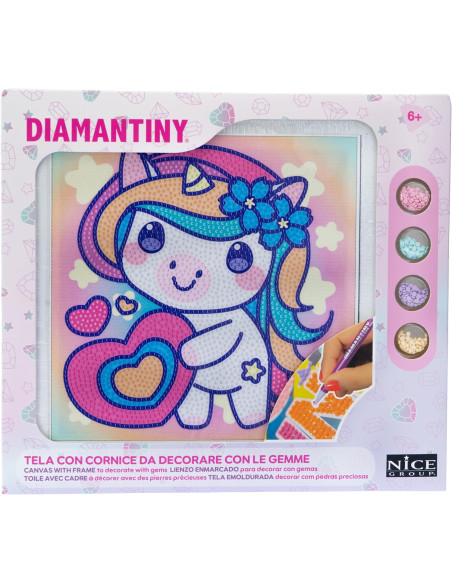 Diamantiny Kawaii Unicorn Quadretto con Cuore