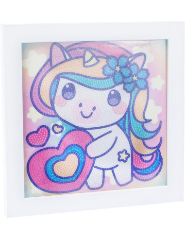 Diamantiny Kawaii Unicorn Quadretto con Cuore
