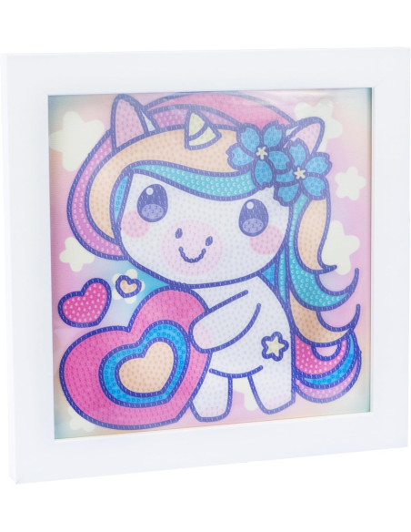 Diamantiny Kawaii Unicorn Quadretto con Cuore