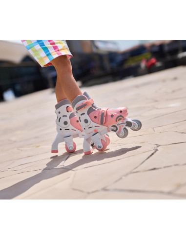 Globber Learning Skate 2 in 1 Pastel Pink