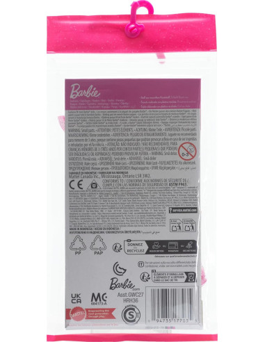 Barbie Look Completo Vestito Rosa con cuori e...