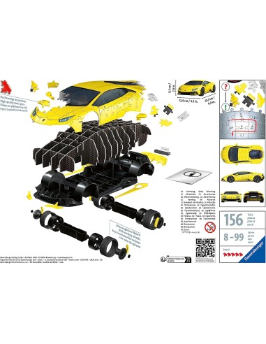 Puzzle 3D - Lamborghini Huracán EVO giallo