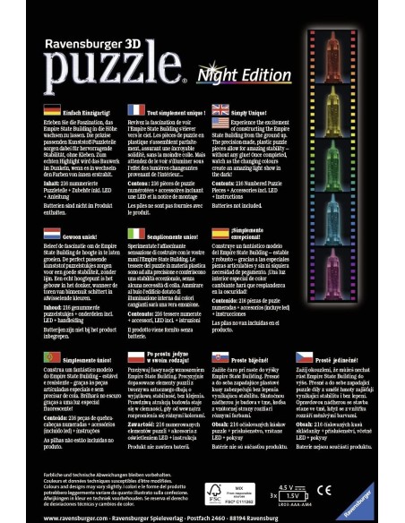 Puzzle 3d Empire State Building Luminoso