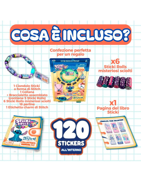 Sticki Rolls - Set con Pendente Stitch