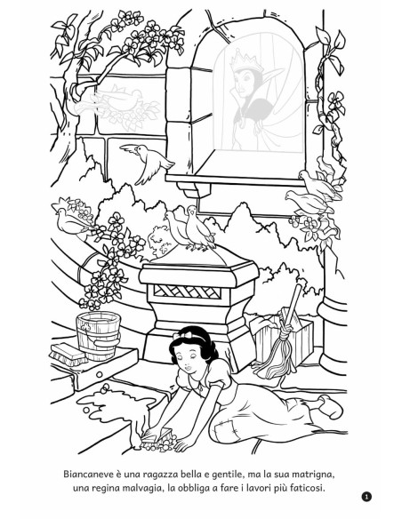 Biancaneve e i sette nani - Staccattacca e colora