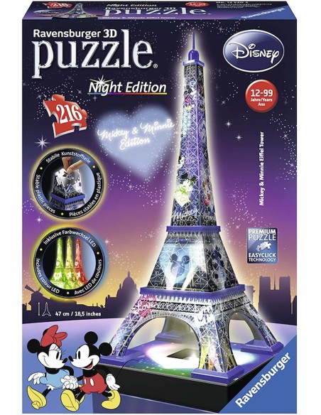 Puzzle 3d Tour Eiffel- Night Edition Disney