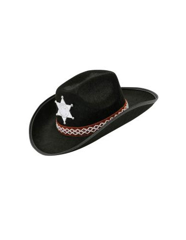 Cappello Cowboy con stella sceriffo nero per...