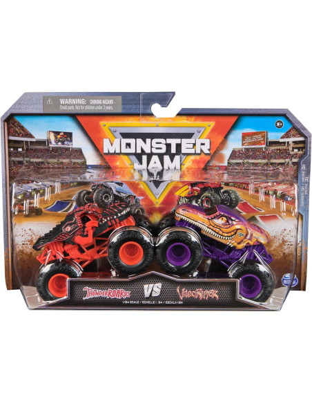Monster Jam Veicoli 2 pack 1:64 Thunderroarus vs Velocirptor
