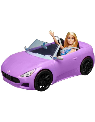 Barbie con auto cabrio viola