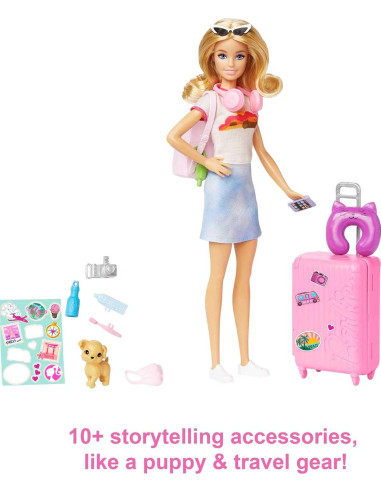 Barbie Traveller con valigia e accessori