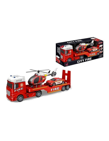 Bisarca con 2 veicoli Pompieri luci e suoni