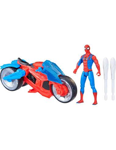 Spiderman moto blast c/ personaggio 10cm