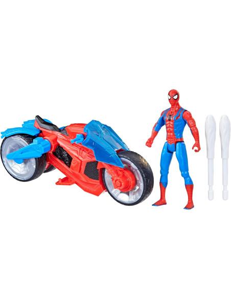 Spiderman moto blast c/ personaggio 10cm