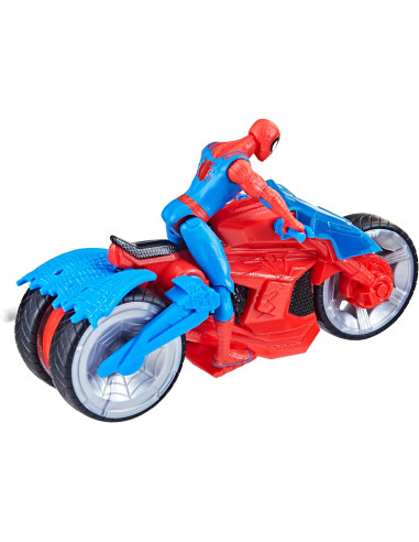 Spiderman moto blast c/ personaggio 10cm