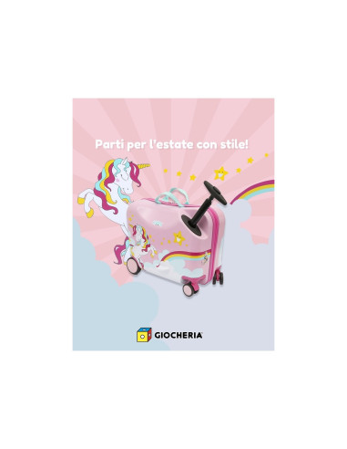 Giolly Valigia Trolley Cavalcabile Unicorno