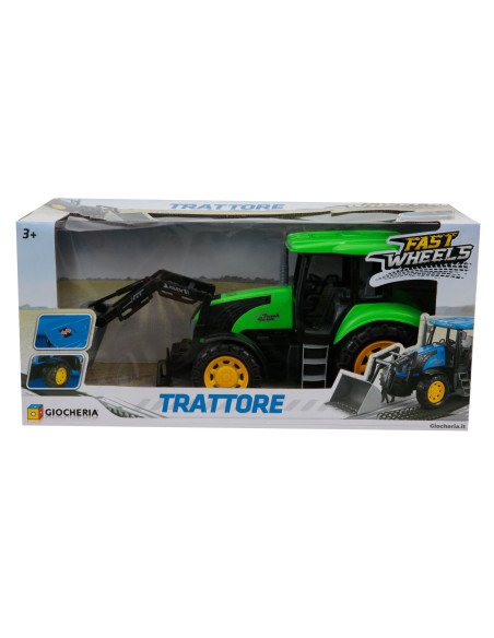 Fast Wheels Trattore Blu/bianco/verde Con Ruspa