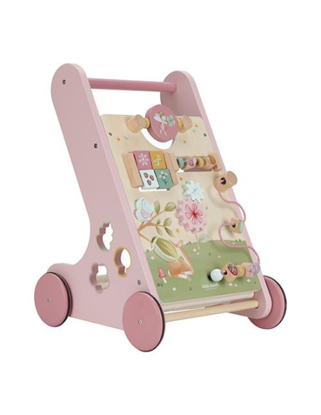 Carrellino primi passi Legno Rosa