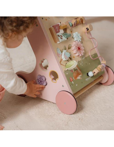 Carrellino primi passi Legno Rosa