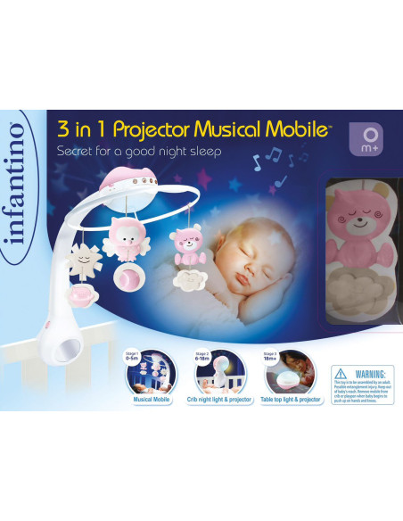 Giostrina Proiettore 3 in 1 Rosa