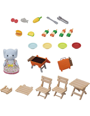 Sylvanian Families Set Barbeque Picnic Ragazza...