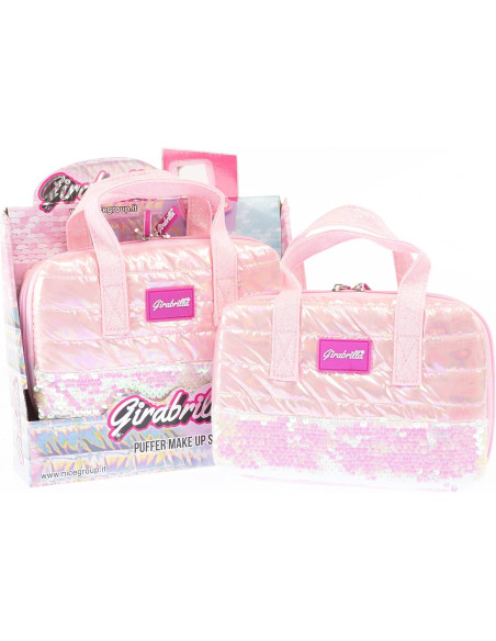 Girabrilla Puffer Makeup set rosa fluo