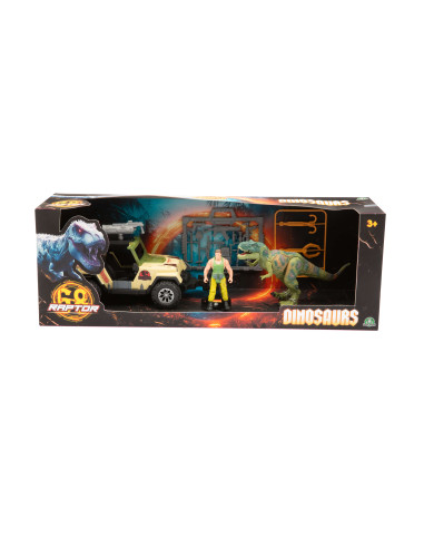 Dinosauri c/ veicolo e personaggio
