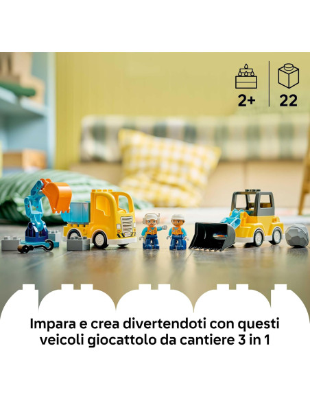 Lego Duplo - Veicoli da cantiere 3 in 1